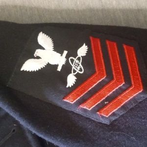 Vintage enlisted Navy Man's Overcoat nuclear patch first class 38R